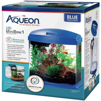 Aqueon LED MiniBow 1 SmartClean Aquarium Kit Blue - 1 gallon