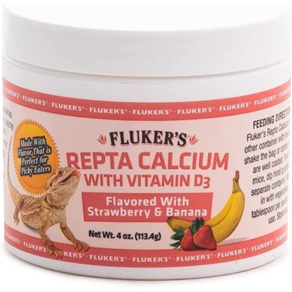 Flukers Strawberry Banana Flavored Repta Calcium - 4 oz