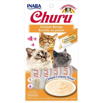 Inaba Churu Chicken Recipe Creamy Cat Treat - 4 count