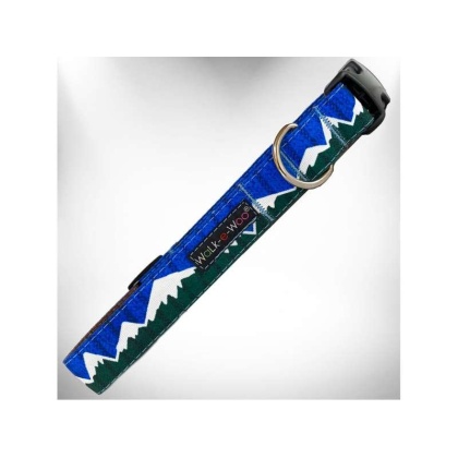 Bl/Gr Snowcap Mtn - nowcap Mountain Dog Collars - XS 5/8\