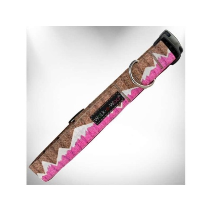 Pink Snowcap Mtn - nowcap Mountain Dog Collars - XS 5/8\